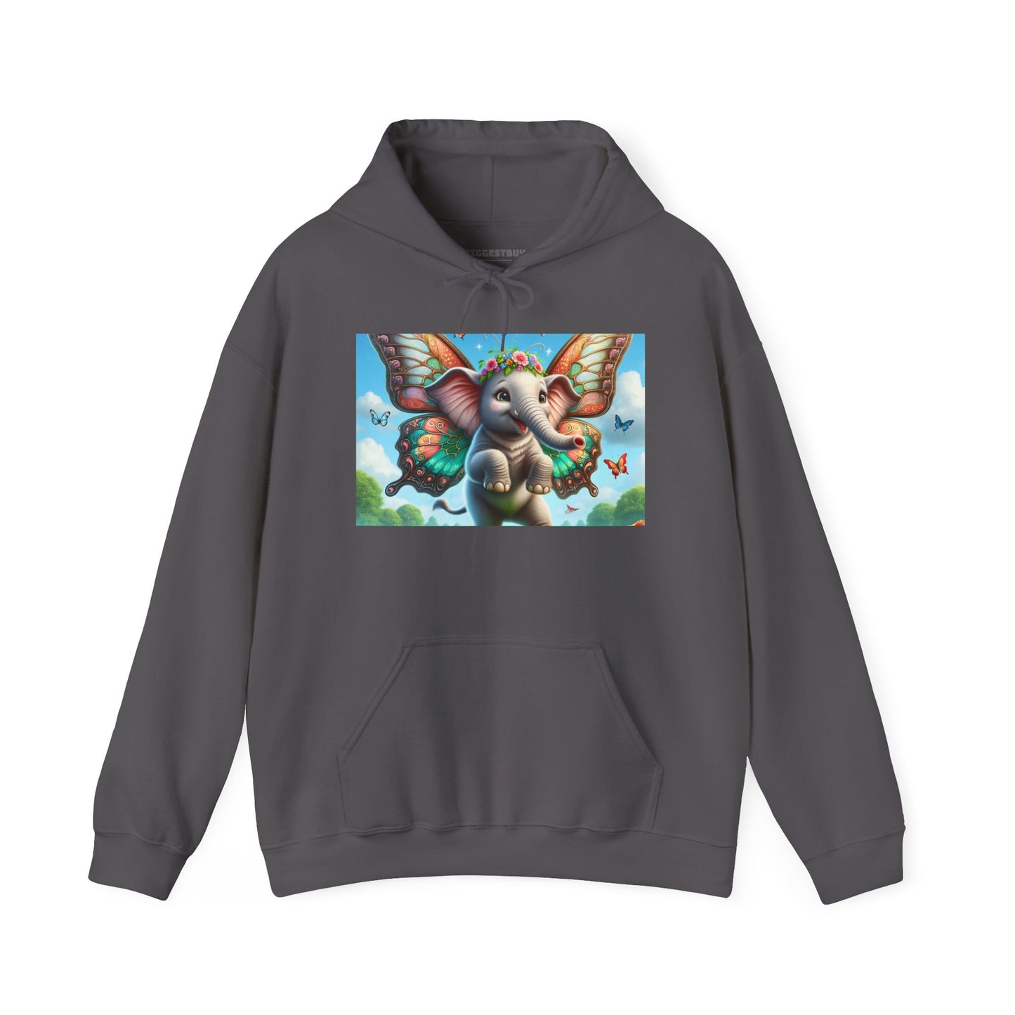 Bluza z kapturem | Unisex | Bluza dresowa z kapturem | Gruba mieszanka | Baśniowa fauna | Airavata | Słonik