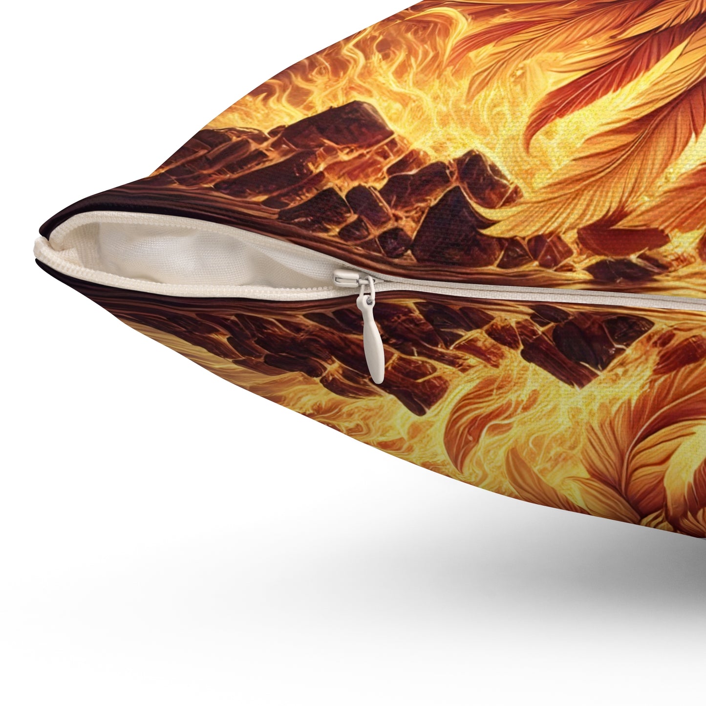 Kudde | Polyester | Fyrkantig | Mytisk Fenix | Eldfödd Fågel