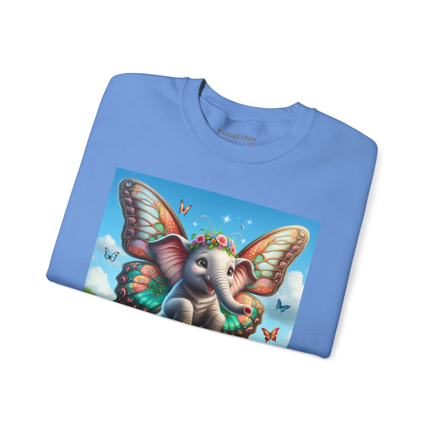 Bluza dresowa | Unisex | Okrągły dekolt | Gruba mieszanka | Baśniowa fauna | Airavata | Słonik