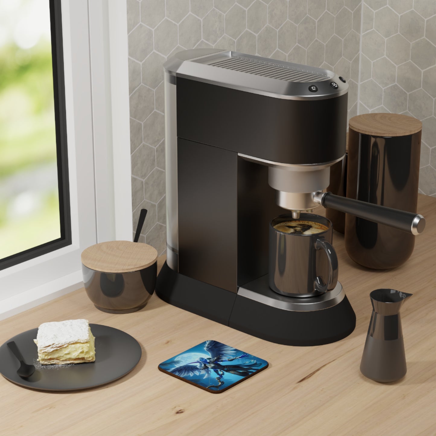 Подставка | Плотная ДВП | Фэнтези Эльф-Валькирия | Лунный свет