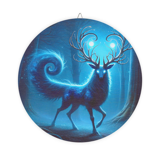 لافتة | خشبية | الغزال الأسطوري | أزرق روح