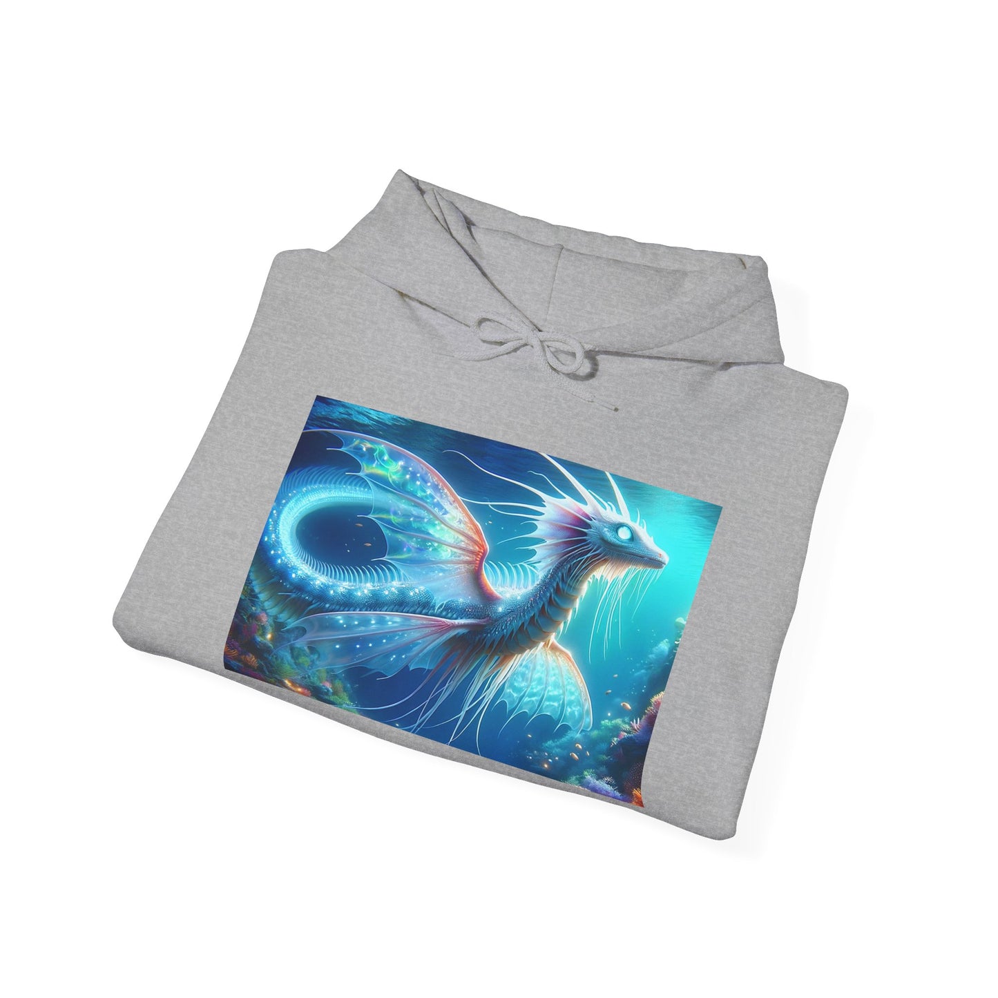 Bluza z kapturem | Unisex | Bluza dresowa z kapturem | Gruba mieszanka | Mitologia morska | Ryujin | Smok wodny
