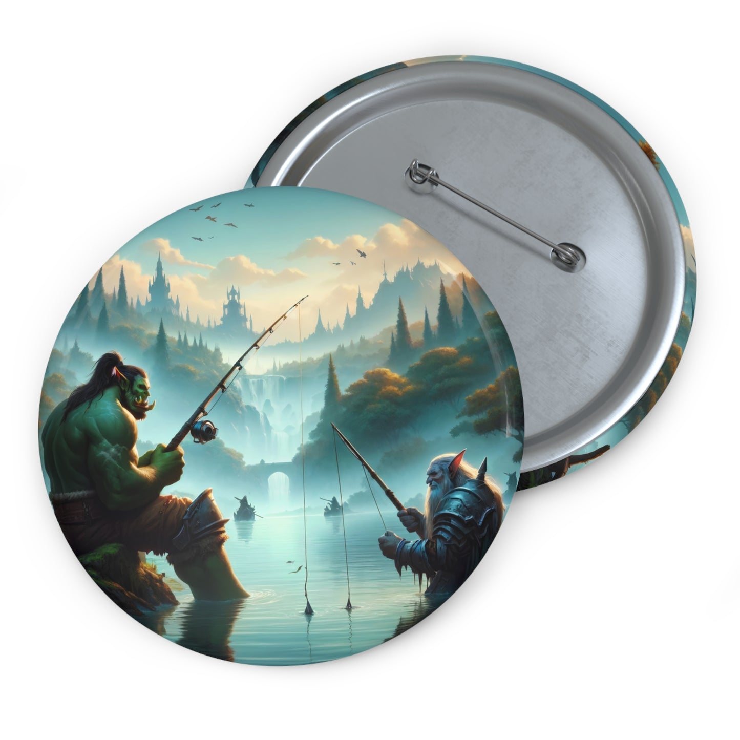 Spilla | Spilla da balia | Con spilla sul retro | Fantasy Interrazziale | Amicizia Orc-Nano