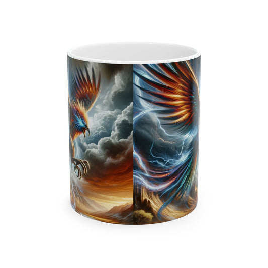Mug | Keramik | Putih | Legenda Phoenix | Api Keabadian