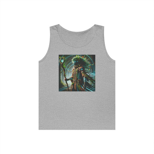 Tanktop | Unisex | Schwere Baumwolle | Waldmythologie | Techno-Leshy | Waldschamane