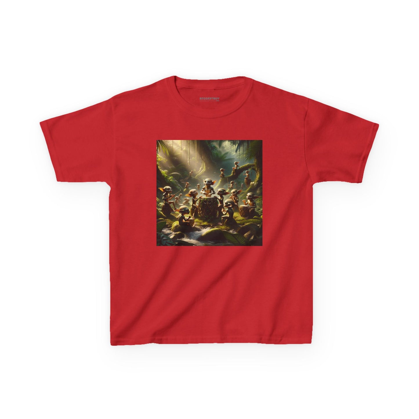 Tシャツ | キッズTシャツ | ヘビーコットン | 森の精霊 | 太鼓の儀式 | 妖精
