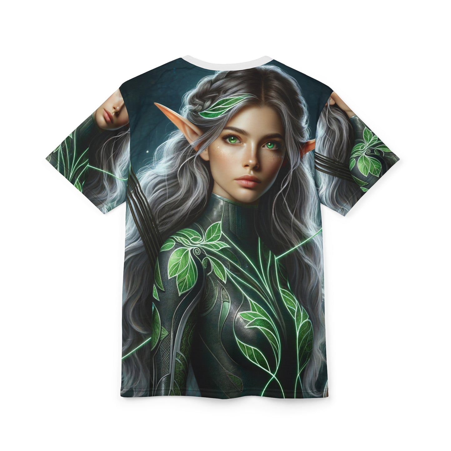 टी-शर्ट | ऑल ओवर प्रिंट | यूनिसेक्स टी | वन एल्फ़ योद्धा | पत्ता संरक्षक