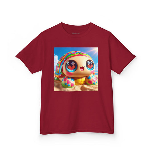 T-shirt | T-shirt enfant | Coton épais | Kawaii Fantaisie | Tortue Arc-en-ciel