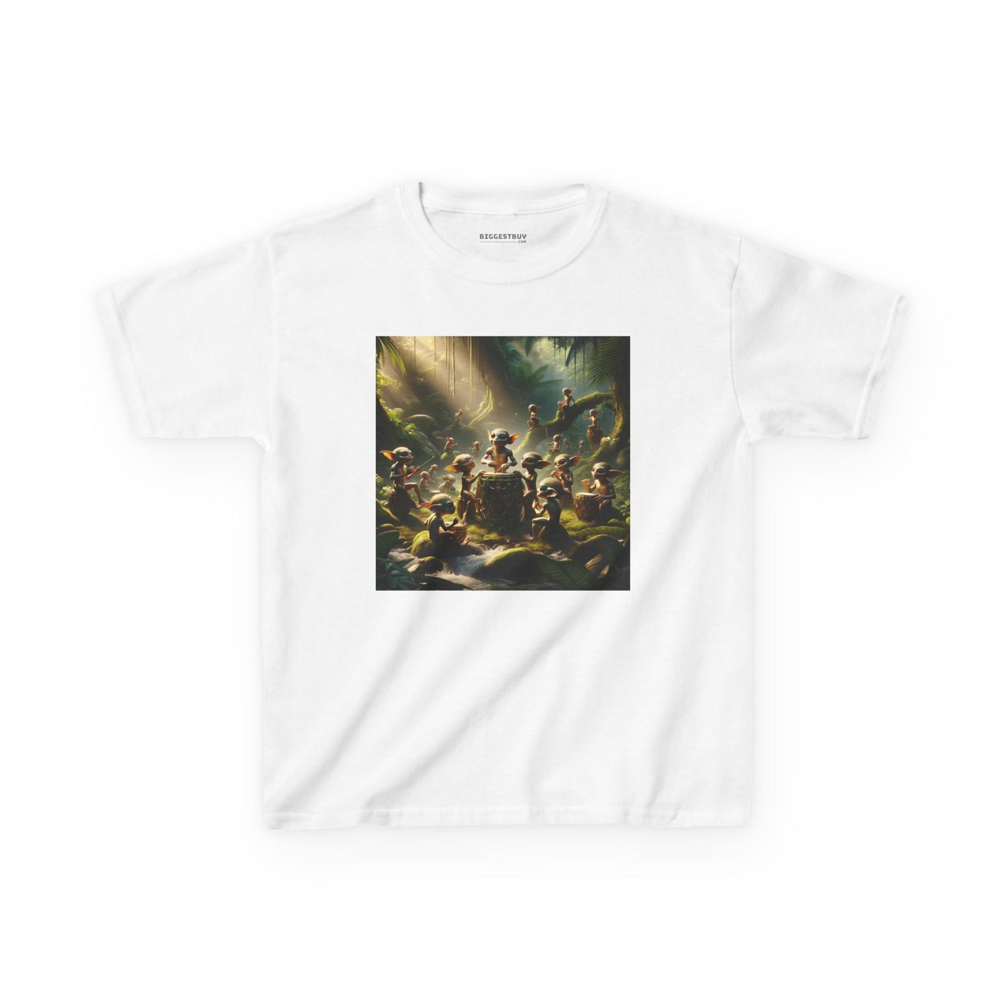 Tシャツ | キッズTシャツ | ヘビーコットン | 森の精霊 | 太鼓の儀式 | 妖精