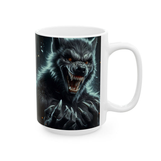 Mug | Ceramic | White | Dark Fantasy | Lycanthrope | Werewolf