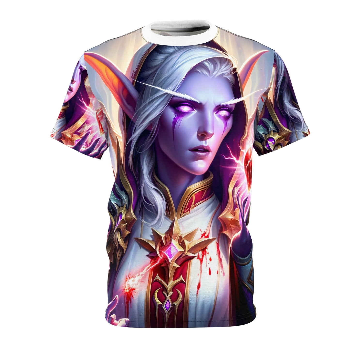 Tシャツ | 全面プリント | ユニセックスTシャツ | ファンタジー | エルフ魔法使い | 紫の心