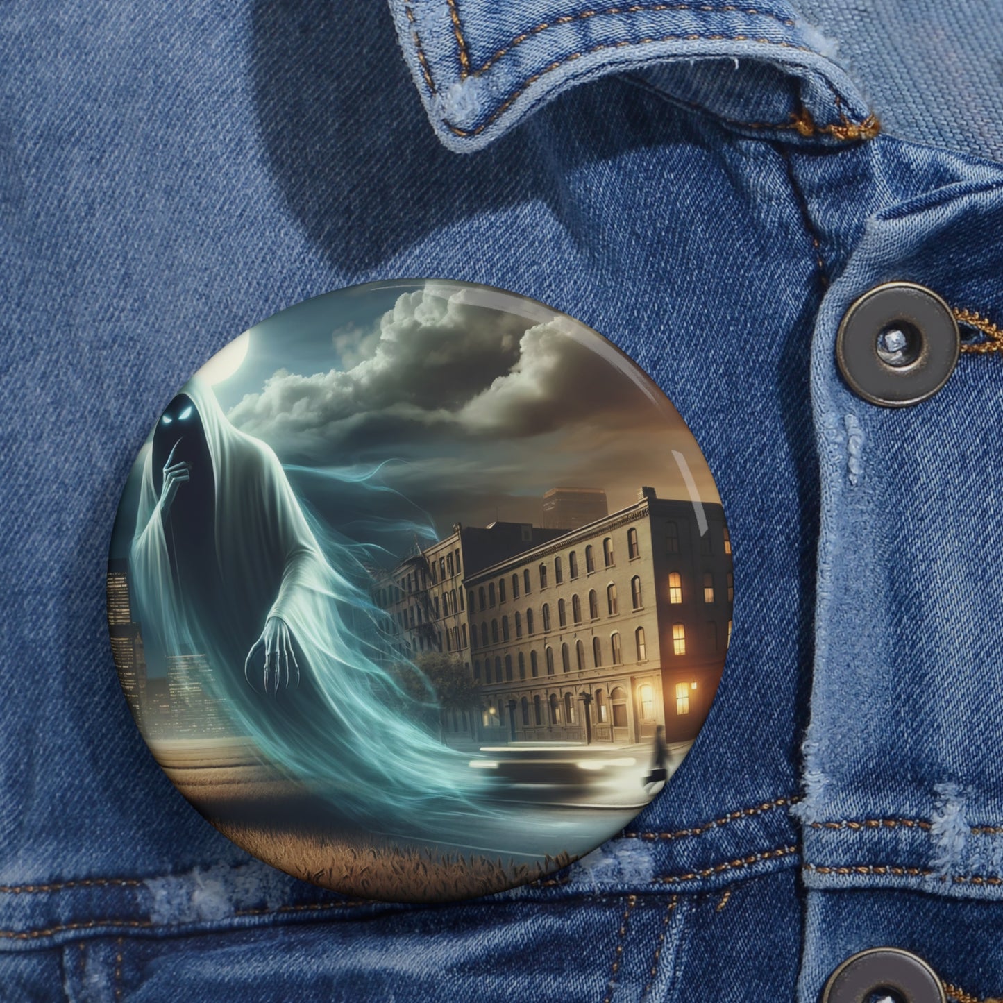 Badge | Bouton à épingle | Fermeture à épingle | Fantôme urbain | Apparition nocturne