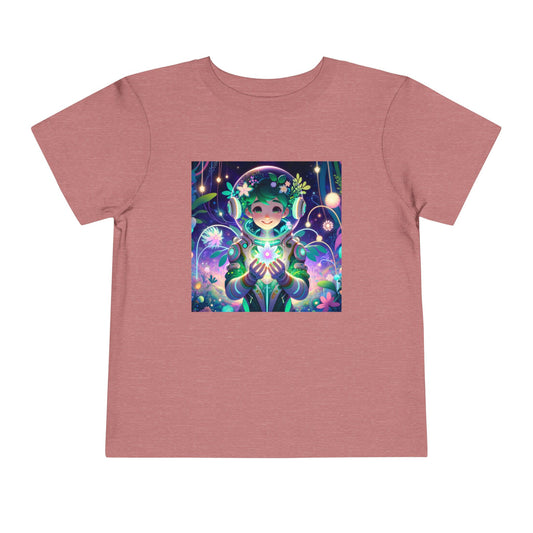 T-shirt | Peuter T-shirt | Korte mouw | Technofantasie | Cybernatuur | Groen Wezen