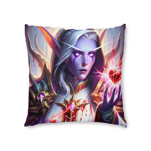 تکیہ | فرش کا تکیہ | ٹفٹڈ | مربع | خیالی فن | جادوئی الف وارڈن | ارغوانی دل