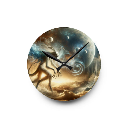 Jam Dinding | Akrilik | Bulat atau Kotak | Kosmik Lovecraftian | Entitas Kuno