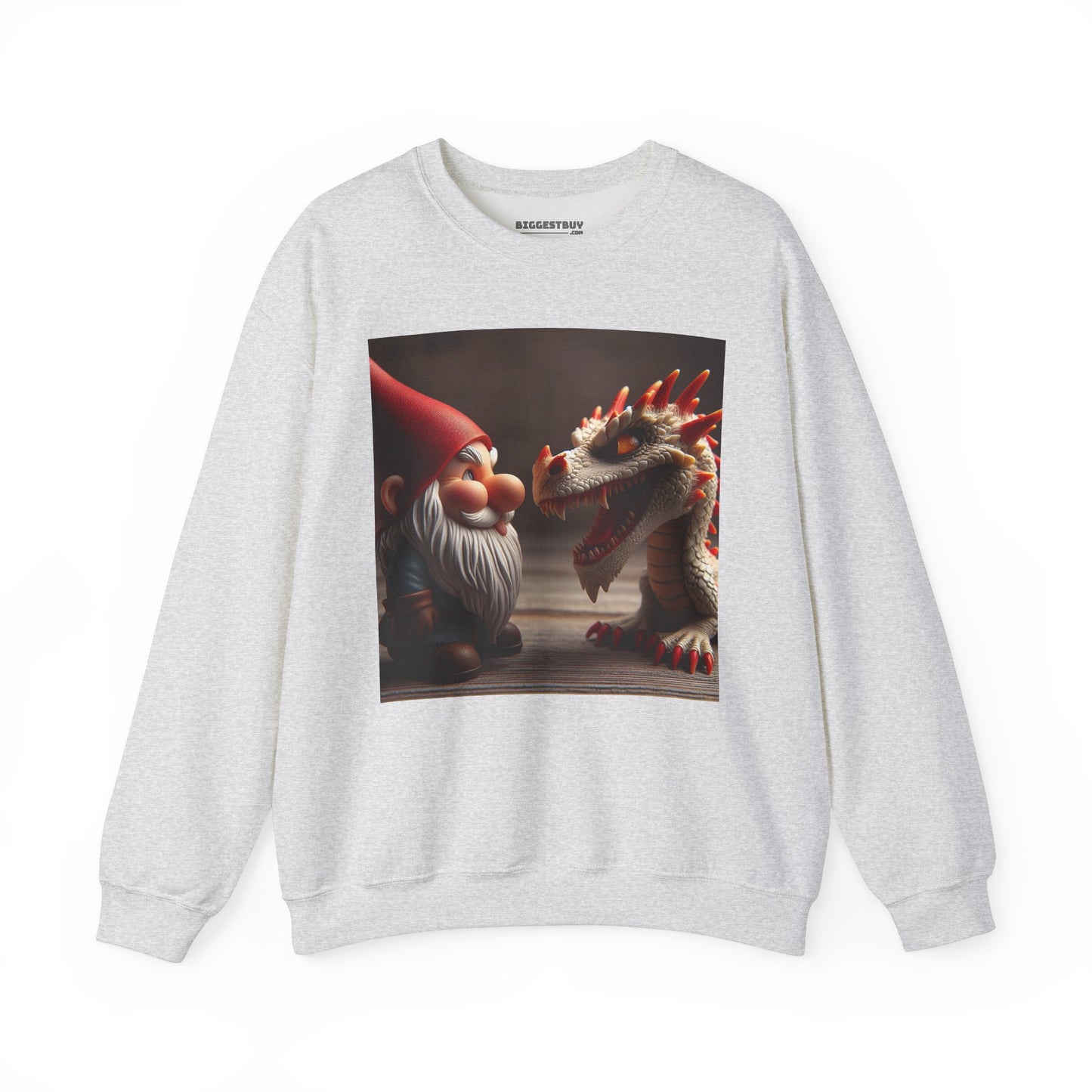 Bluza dresowa | Unisex | Okrągły dekolt | Gruba mieszanka | Fantasy folklorystyczne | Gnom i Smok