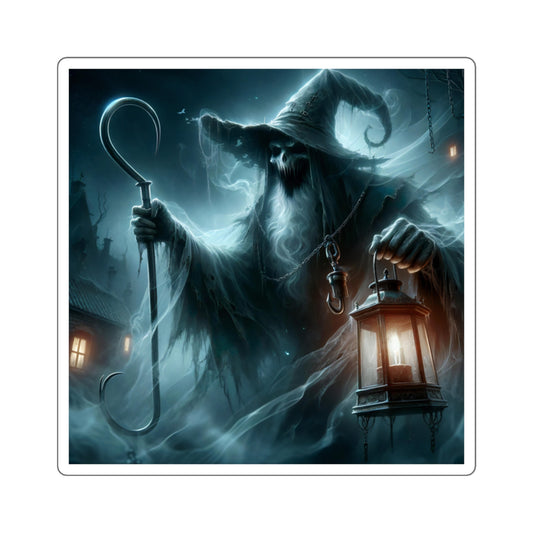 Sticker | Vierkant | Ondode Tovenaar | Necromantie | Geest