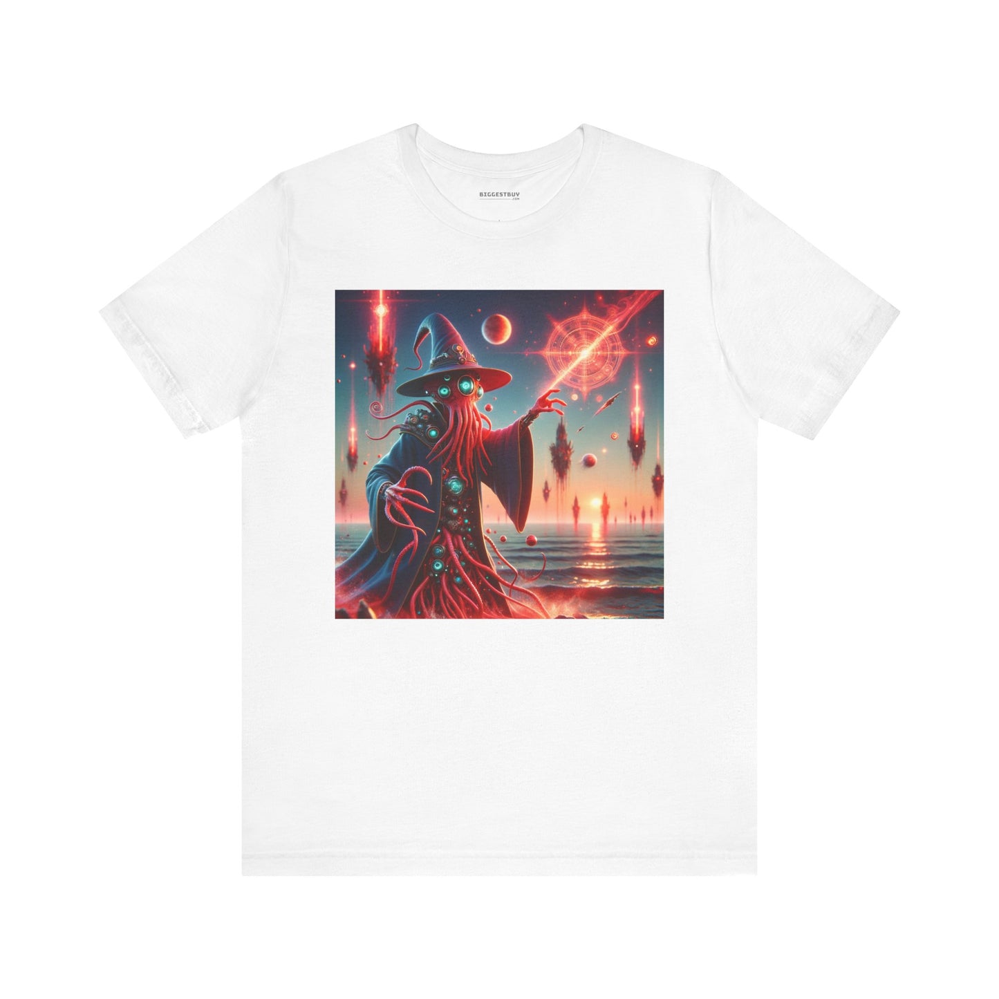 Tシャツ | ユニセックス | ジャージーTシャツ | 半袖 | ラヴクラフト風ホラー | 宇宙の魔術師