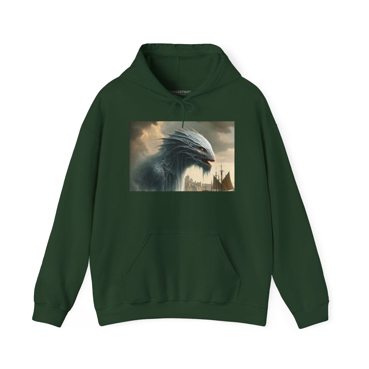 Felpa con cappuccio | Unisex | Felpa con cappuccio | Misto pesante | Mitologia Nordica | Jörmungandr | Serpente Marino