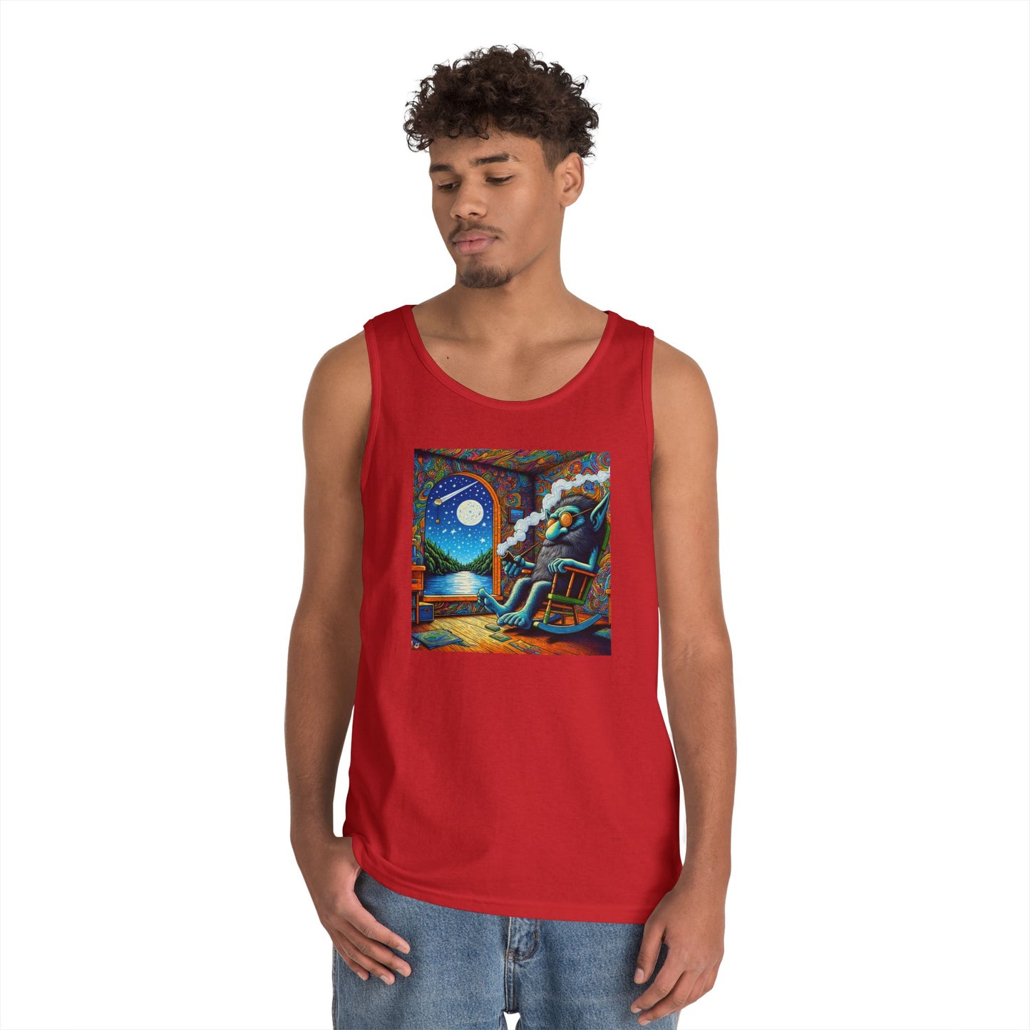 Майка | Унисекс | Плотный хлопок | Психоделическое искусство | Космический волк