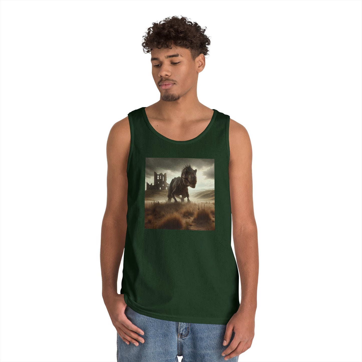 Tank Top | Unisex | Heavy Cotton | Prehistoric Fantasy | T-Rex Hunt