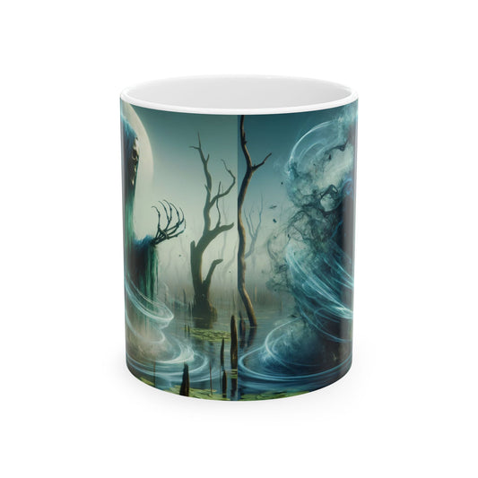 Caneca | Cerâmica | Branca | Fantasia Sombria | Espectro | Pântano