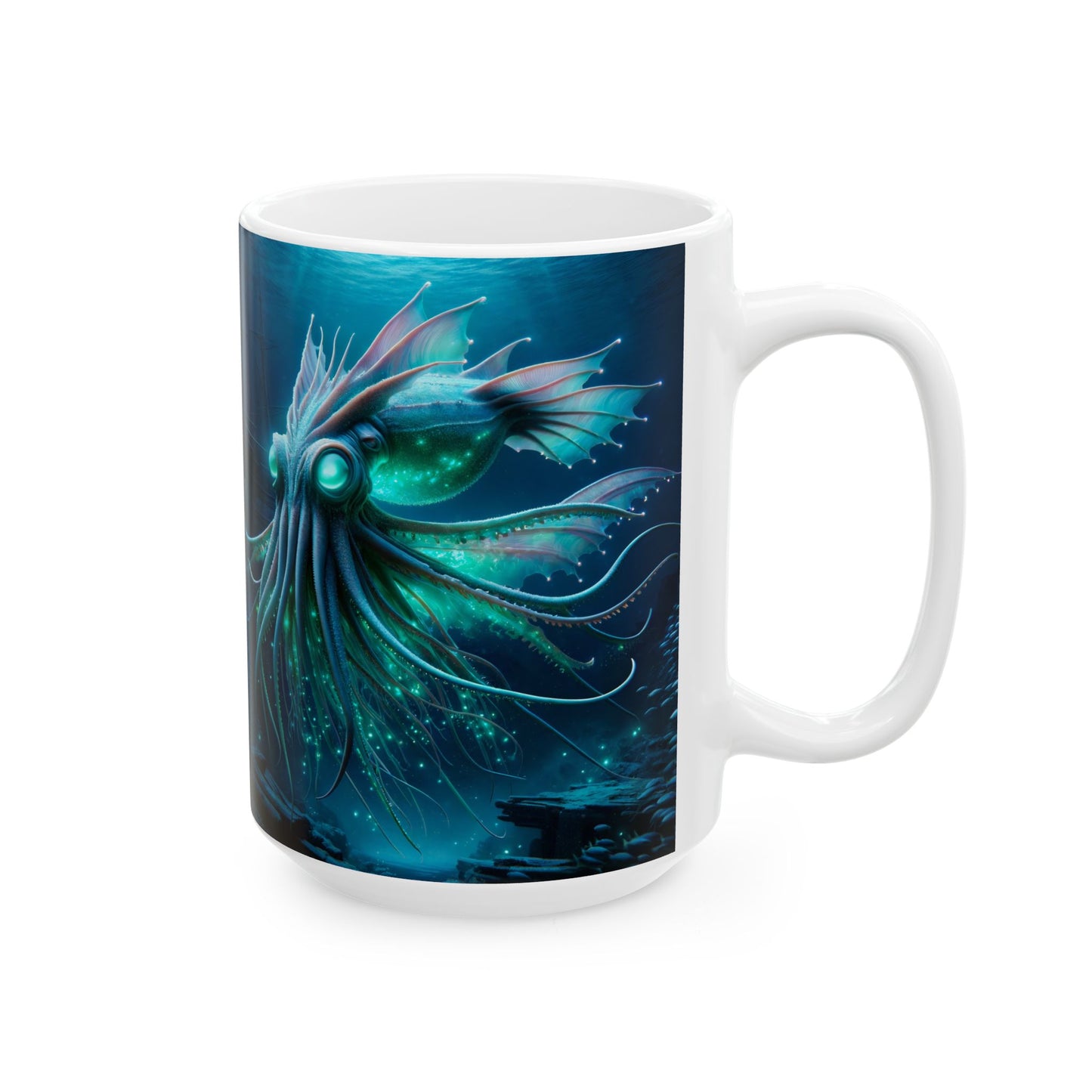 Кружка | Керамика | Белая | Космический ужас | Левиафан глубин