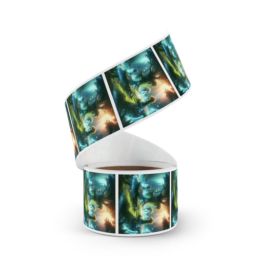 لفة ملصقات | مربعة | غابة سحرية | موطن الإيجنس فاتوس | شجرة الحياة