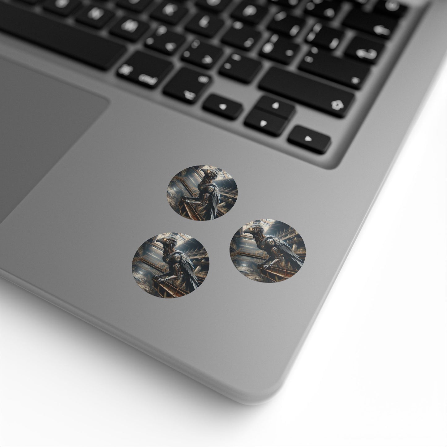 Stickerlabelrol | Rond | Steampunk | Klokwerk Mechanica | Raaf