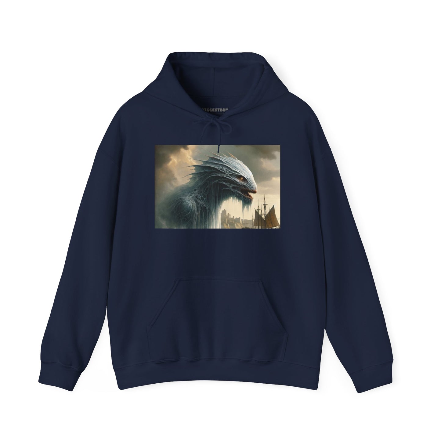 Felpa con cappuccio | Unisex | Felpa con cappuccio | Misto pesante | Mitologia Nordica | Jörmungandr | Serpente Marino