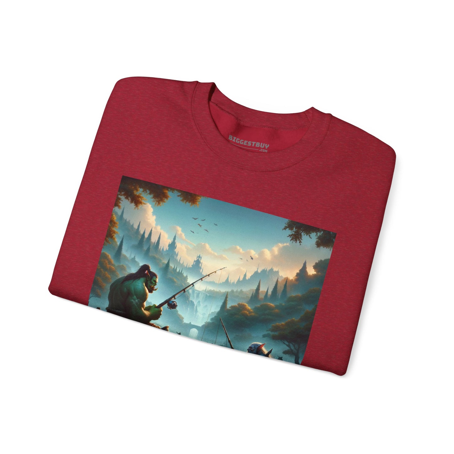 Bluza dresowa | Unisex | Okrągły dekolt | Gruba mieszanka | Fantasy międzyrasowe | Orc i krasnolud