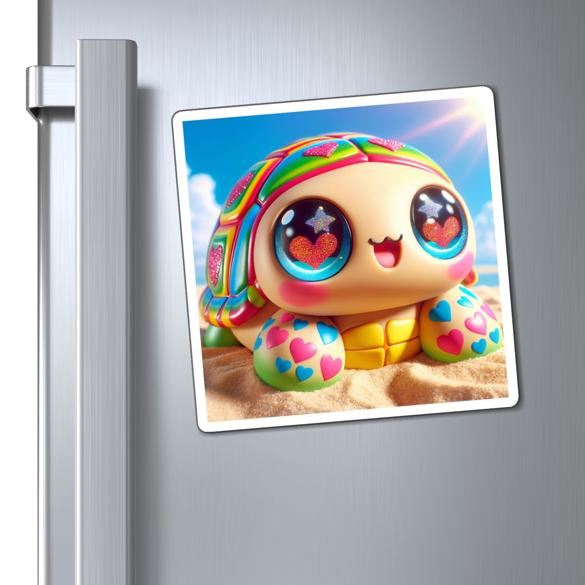 マグネット | ビニール | カワイイファンタジー | 虹色カメのおもちゃ