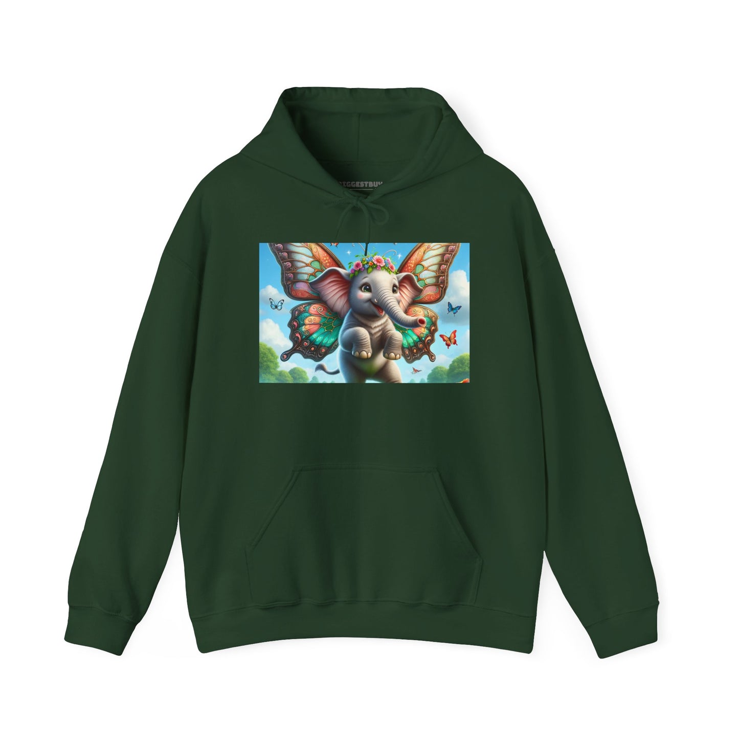 Bluza z kapturem | Unisex | Bluza dresowa z kapturem | Gruba mieszanka | Baśniowa fauna | Airavata | Słonik