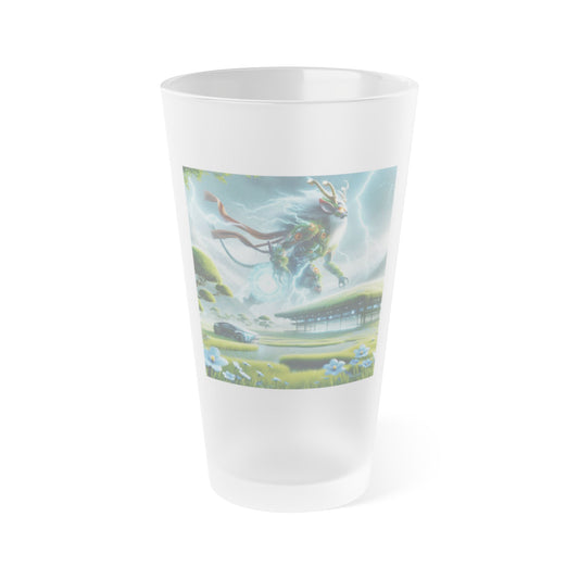 Glass | Pint Glass | Frosted | Techno-Fantasy | Electric Kirin