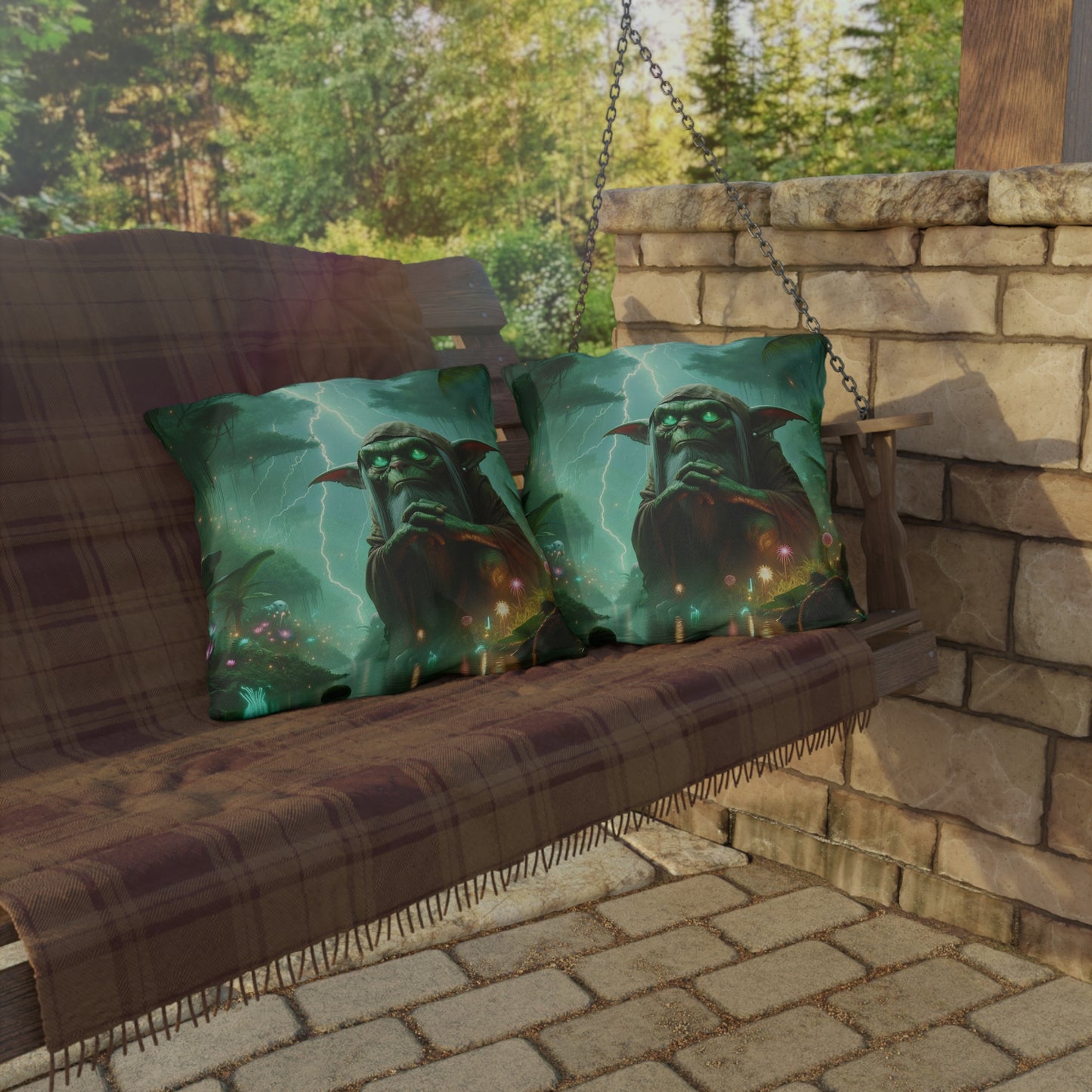 Подушка | Уличная подушка | Лесное фэнтези | Шаман гоблинов