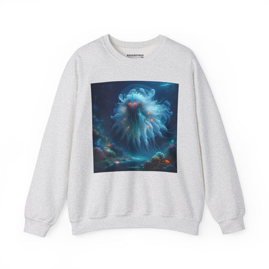 Sweatshirt | Unisex | Bisiklet Yaka | Kalın Karışım | Kozmik Deniz Fantezisi | Medusa