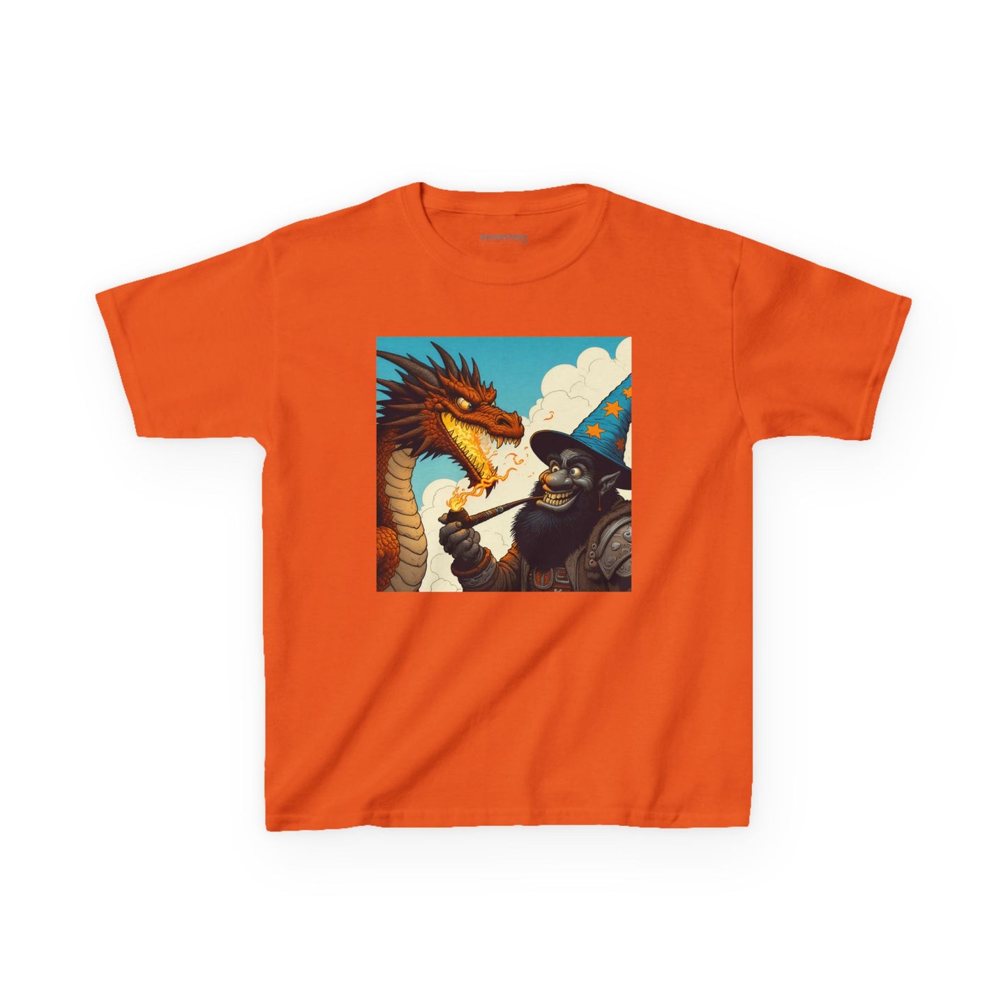 Camiseta | Camiseta Infantil | Algodão Pesado | Fantasia Épica | Duelo de Magia | Dragão
