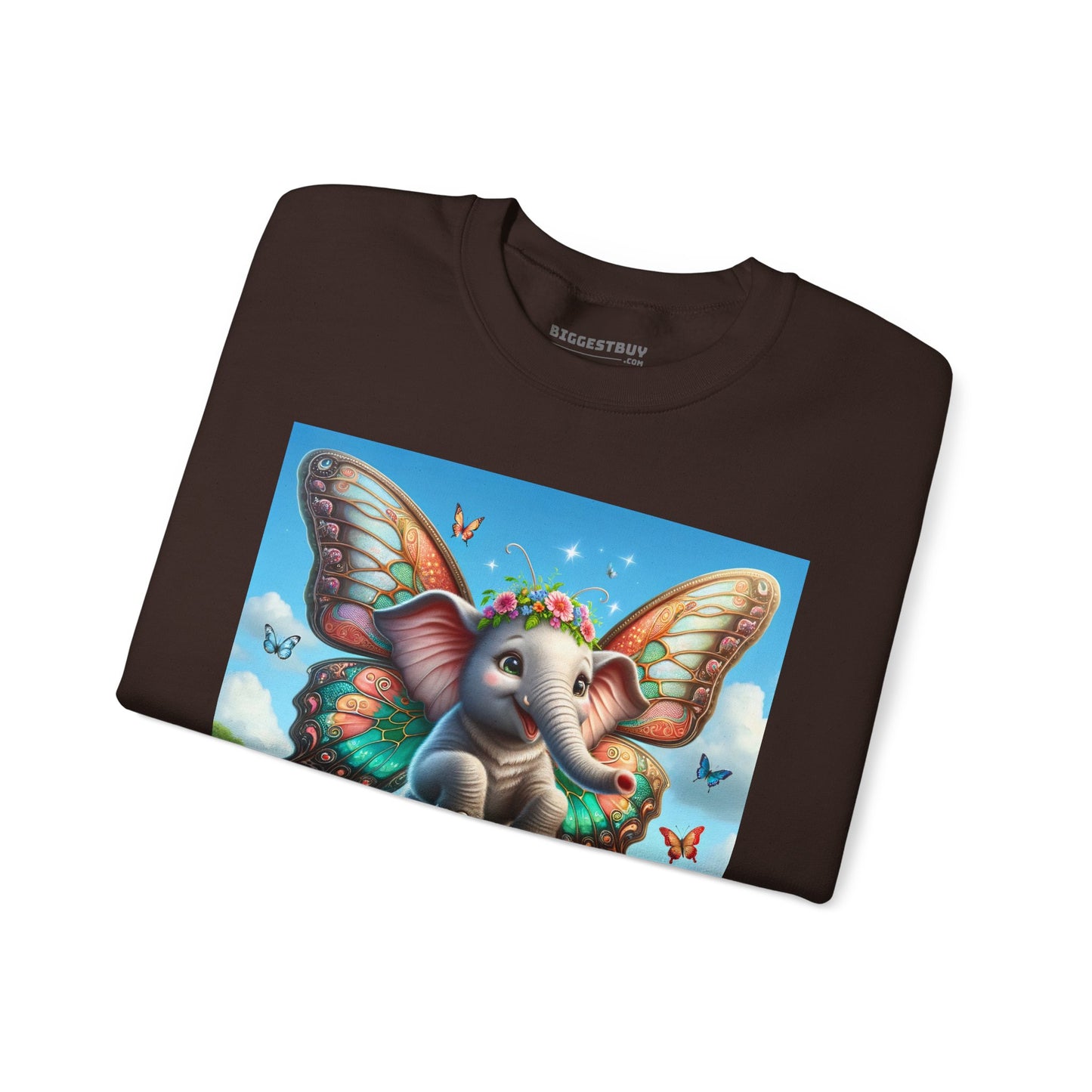 Bluza dresowa | Unisex | Okrągły dekolt | Gruba mieszanka | Baśniowa fauna | Airavata | Słonik