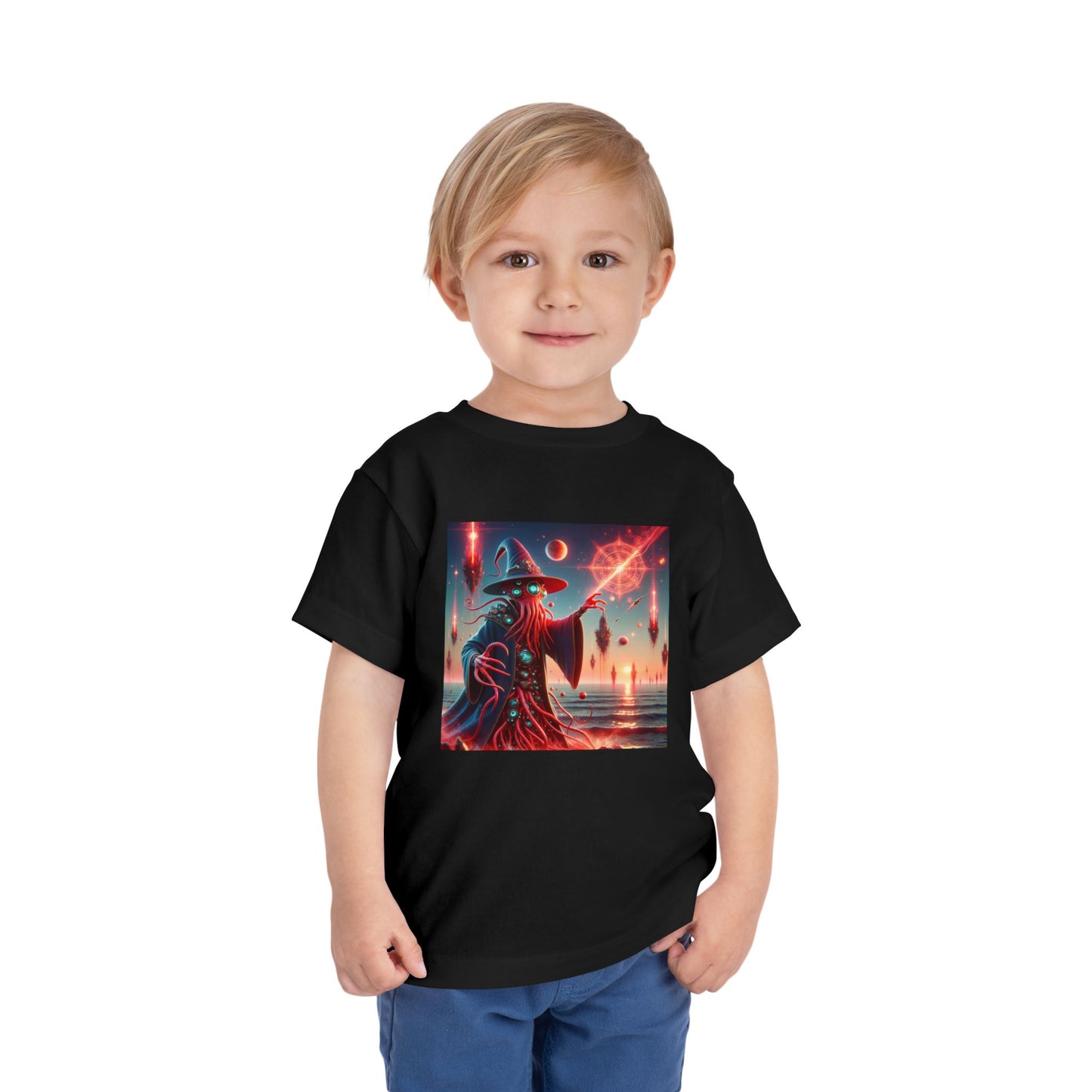 Camiseta | Camiseta para niños pequeños | Manga corta | Horror Cósmico | Mago Lovecraftiano