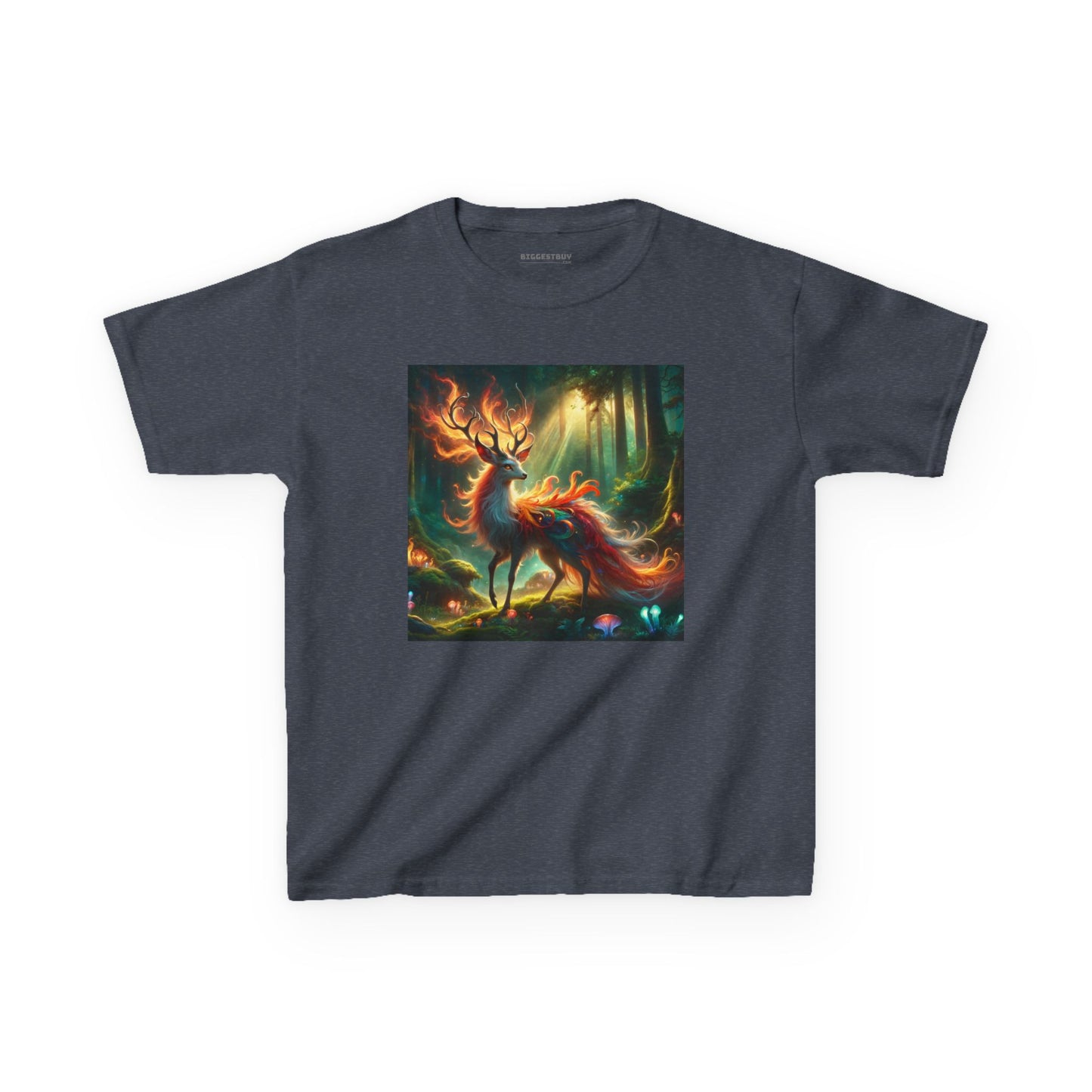 T-Shirt | Koszulka dziecięca | Ciężka bawełna | Mistyczna fantazja | Ognisty jeleń