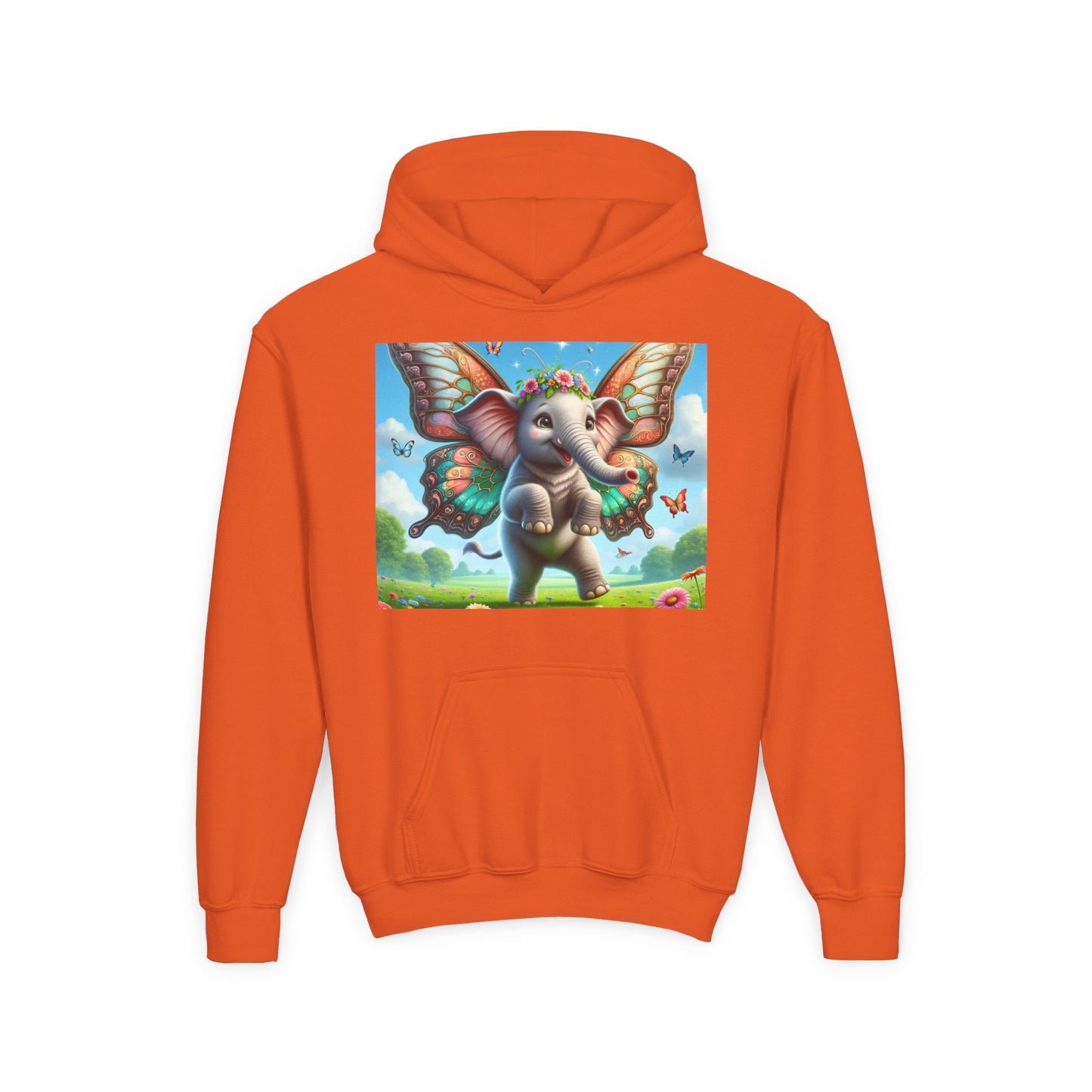 Bluza dresowa | Młodzieżowa | Z kapturem | Gruba mieszanka | Baśniowa fauna | Airavata | Słonik