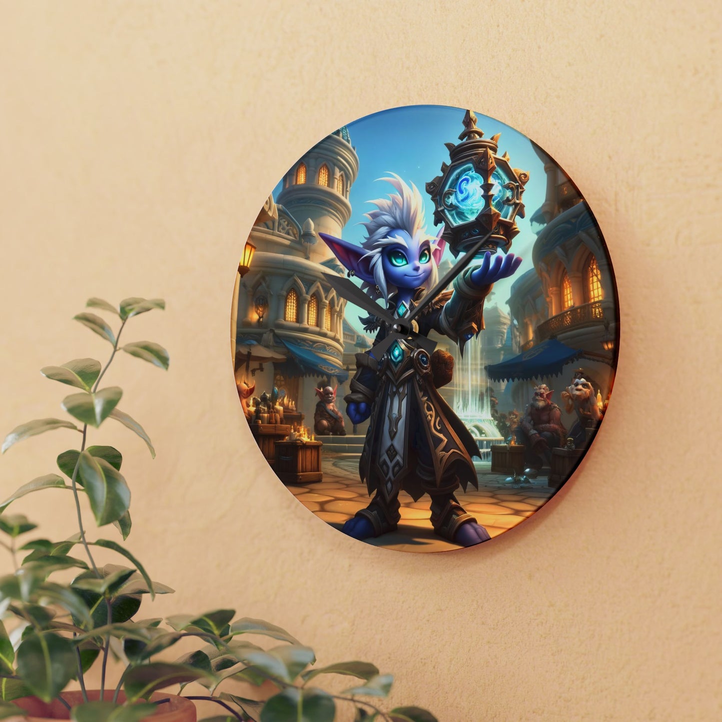 Wall Clock | Acrylic | Round or Square | Urban Fantasy | Chronotech | Gnome