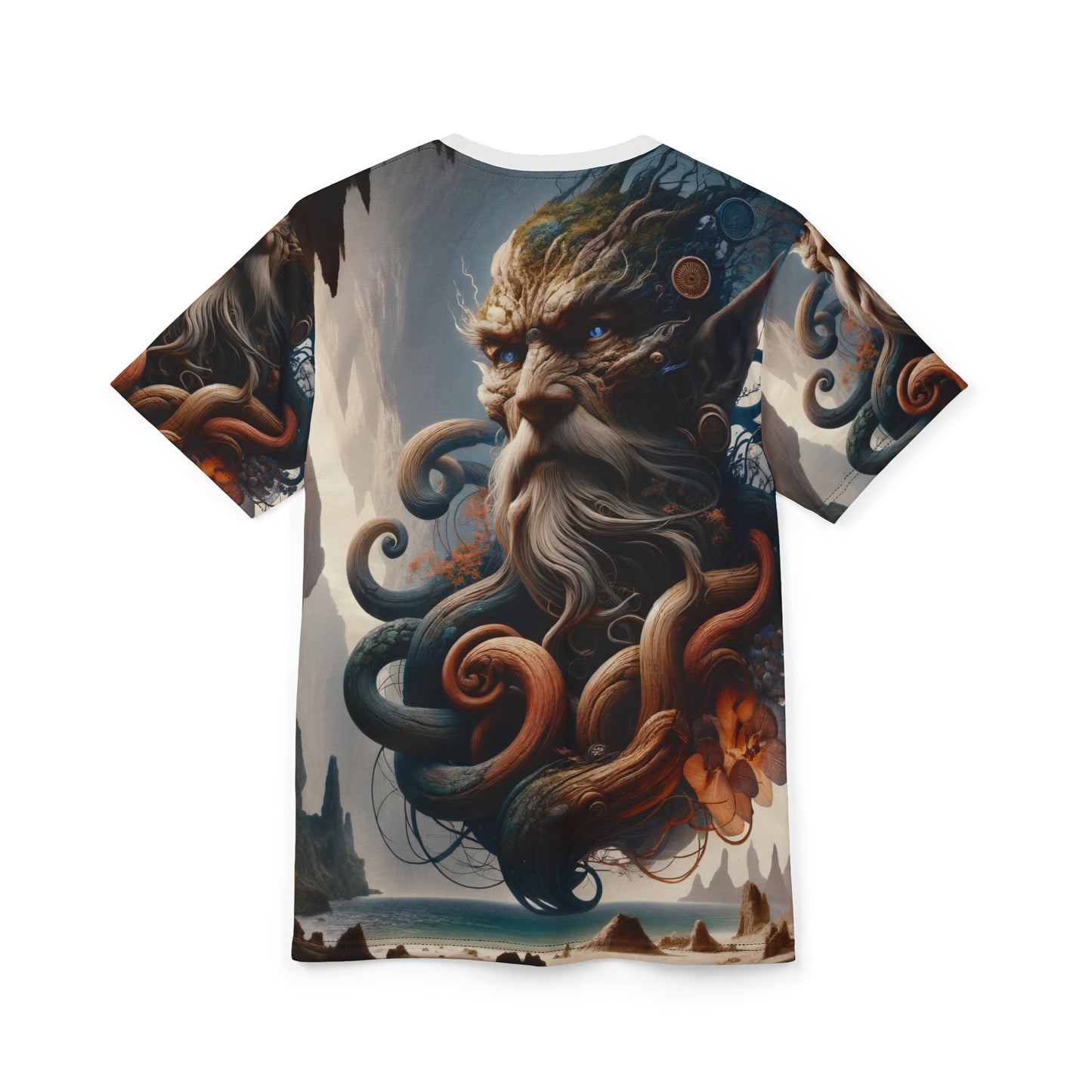 ٹی شرٹ | آل اوور پرنٹ | یونیسیکس ٹی | سمندری افسانہ | عمیق سمندری دیوتا