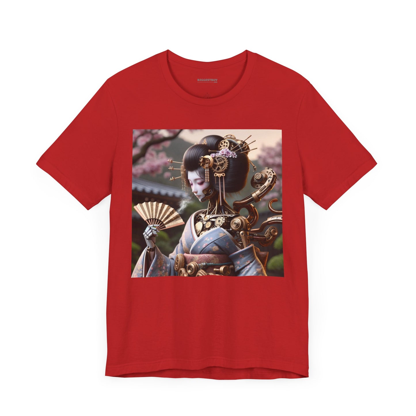 Tシャツ | ユニセックス | ジャージーTシャツ | 半袖 | スチームパンク | サイバーギーシャ | ロボット芸者