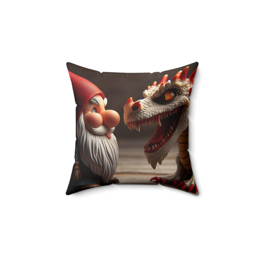 Kissen | Polyester | Quadratisch | Mythische Folklore | Gnome und Drachen
