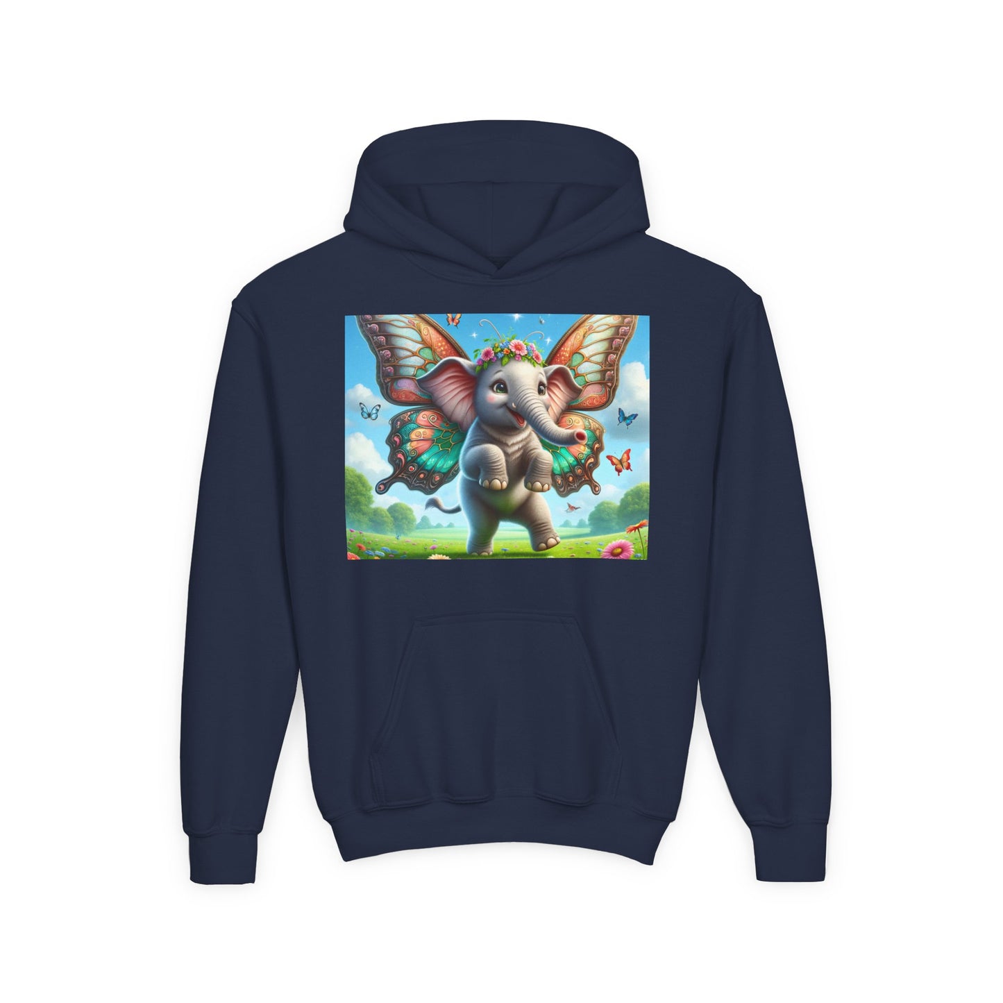 Bluza dresowa | Młodzieżowa | Z kapturem | Gruba mieszanka | Baśniowa fauna | Airavata | Słonik