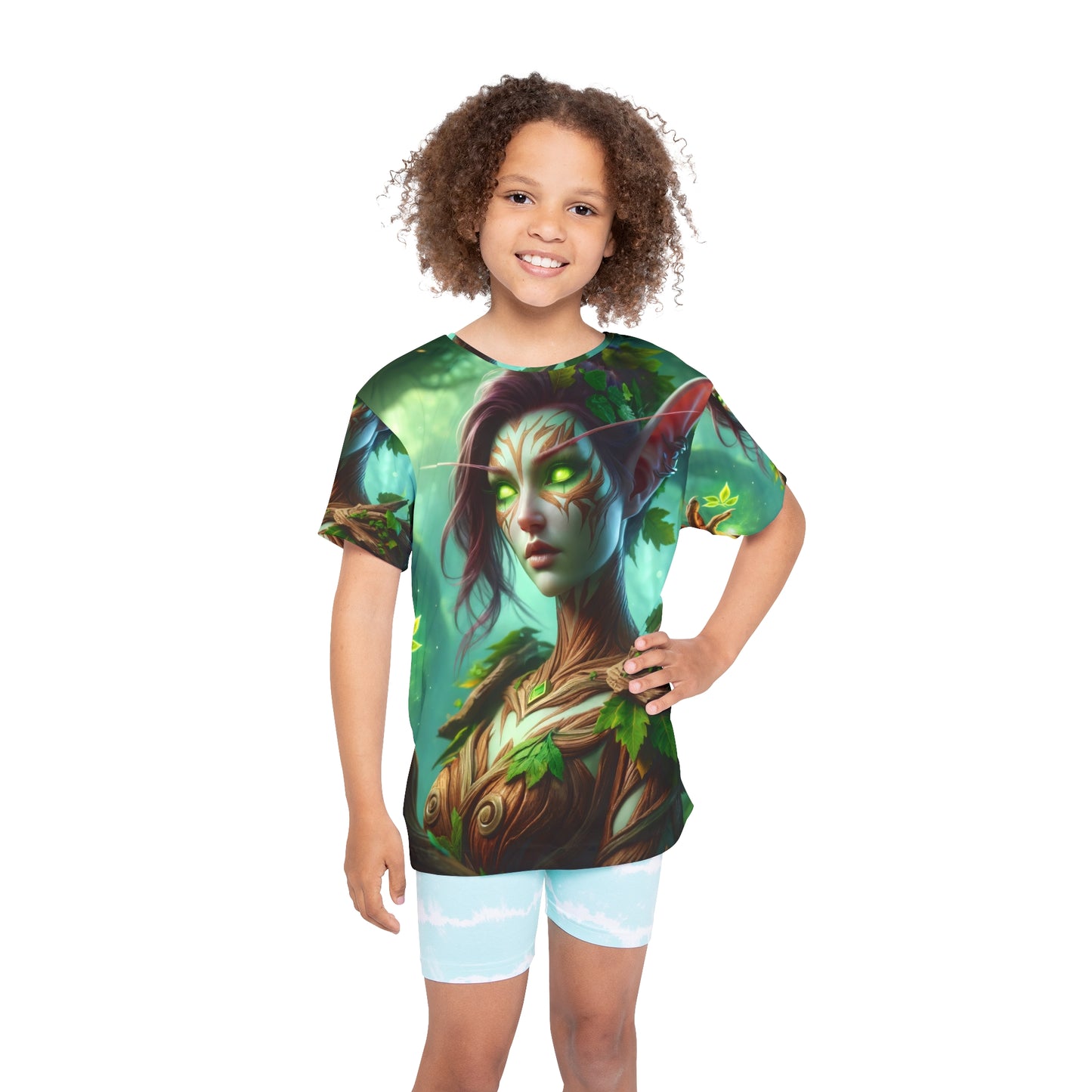 Camisa Esportiva | Crianças | Fantasia Élfica | Dríade da Floresta