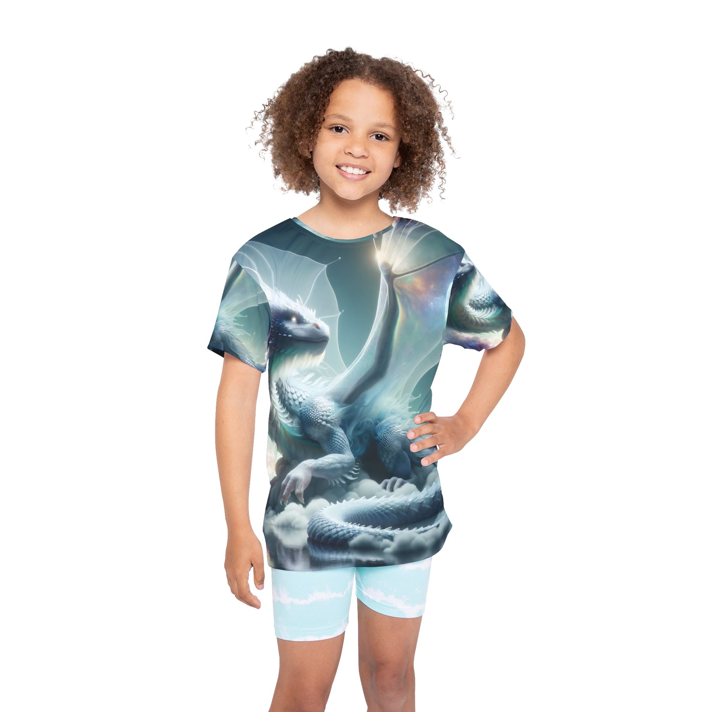 قميص رياضي | للأطفال | تنين الجليد السماوي | مخلوق أسطوري