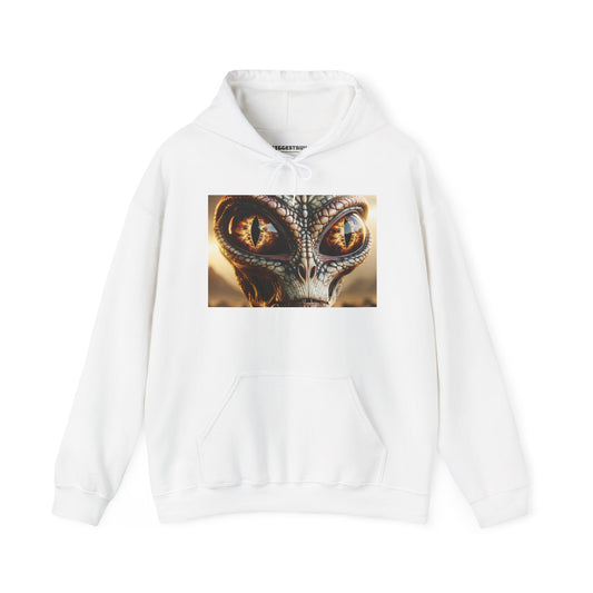 Felpa con cappuccio | Unisex | Felpa con cappuccio | Misto pesante | Alieno Rettiloide | Fantascienza | Extraterrestre