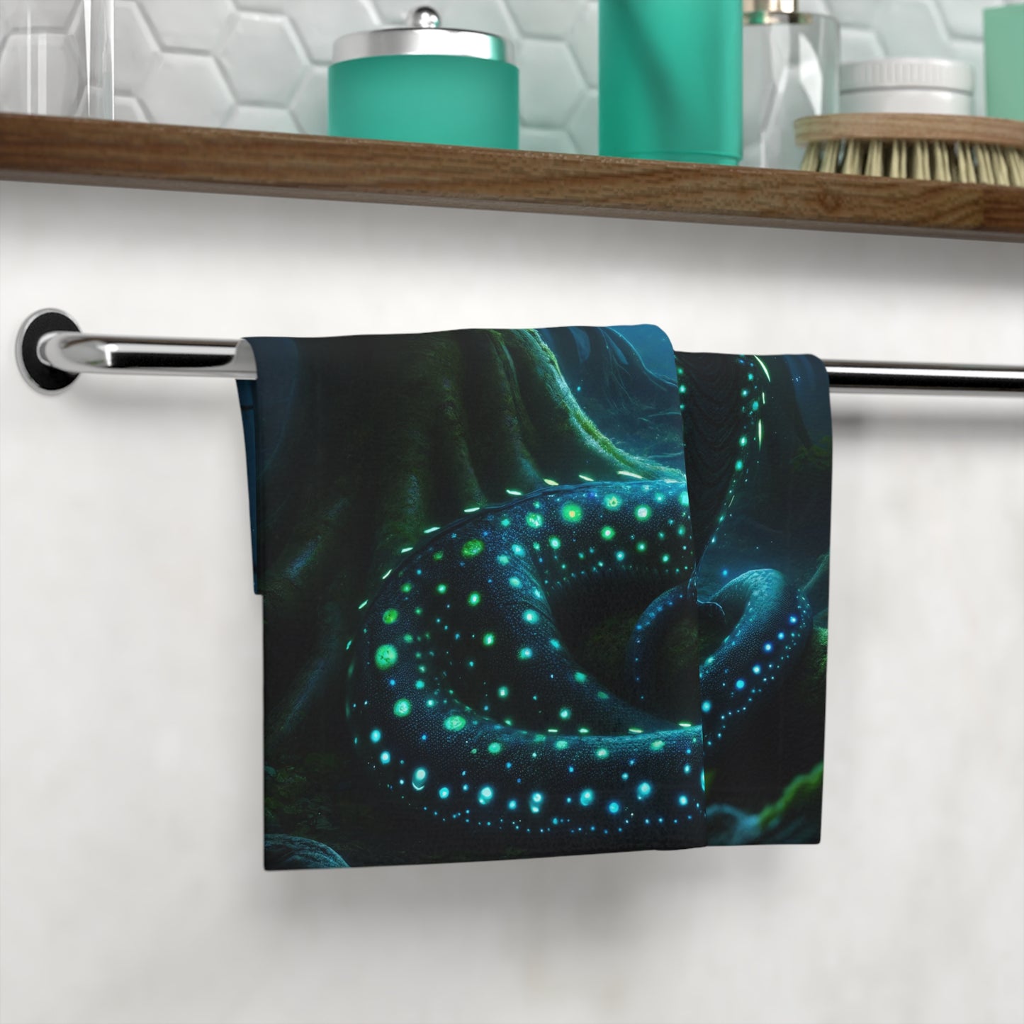 Handdoek | Washandje | Mystieke Bosdraak | Bioluminescent Wezen